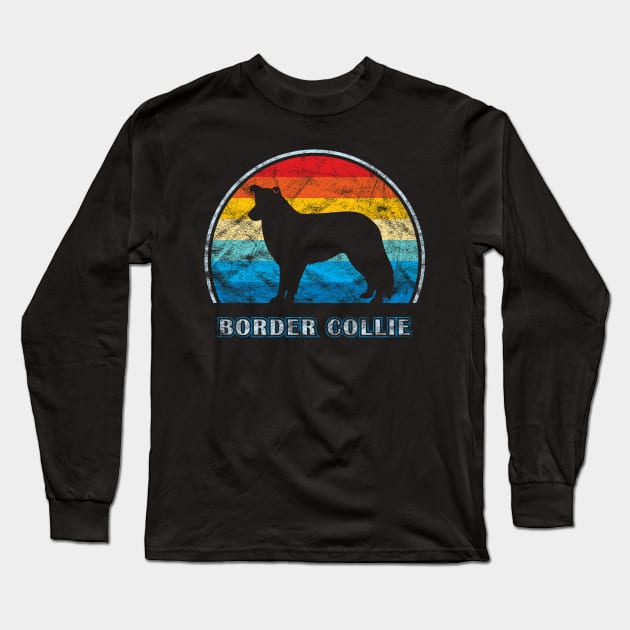 Border Collie Vintage Design Dog Long Sleeve T-Shirt by millersye